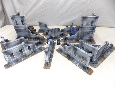 WARGAMING TERRAIN BEMALT, MEGA KONVOLUT SET 10 STÜCK