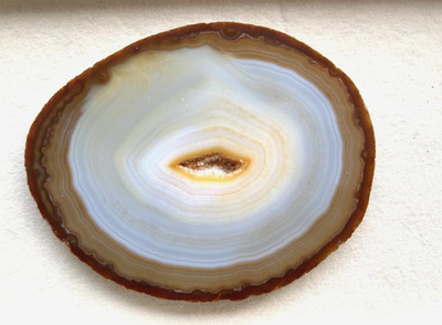 Natural Amber Agate Slice with Crystal Geode Druzy 3.5'' Polished Coaster