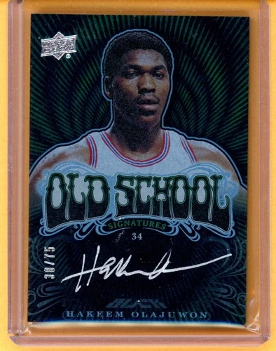 2013-14 UD Black Hakeem Olajuwon AUTO OLD SCHOOL #30/75