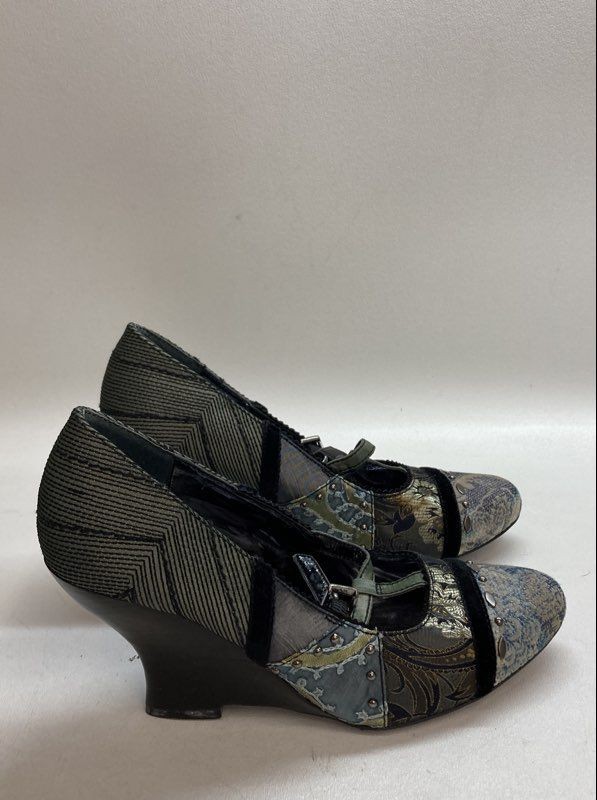 Kenzie Marathon Patchwork Studded Pointed Toe Mar… - image 2