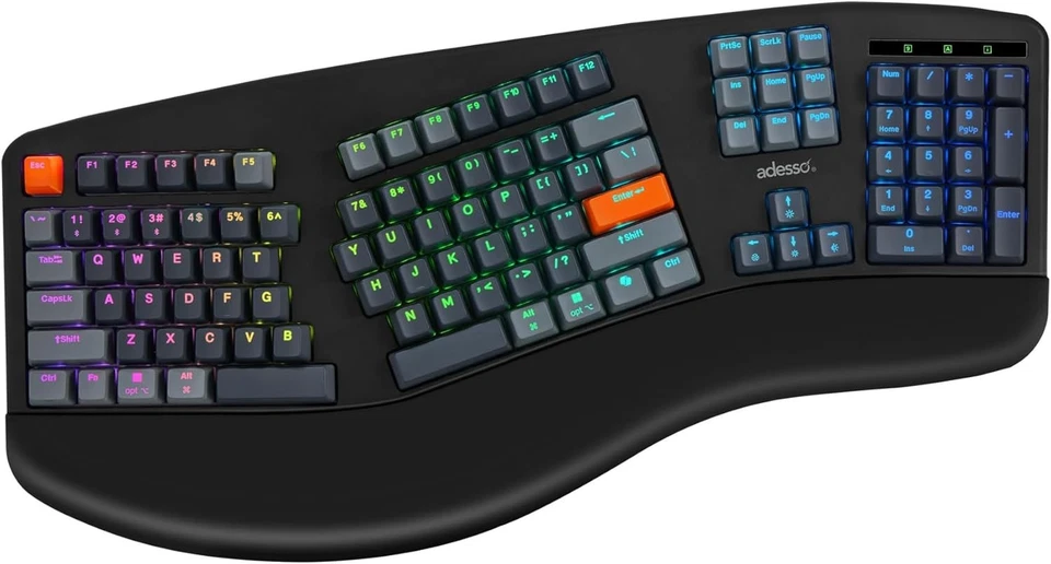 Adesso EasyTouch 1500 Wired / Wireless Ergonomic Mechanical Keyboard - Image 2 of 4