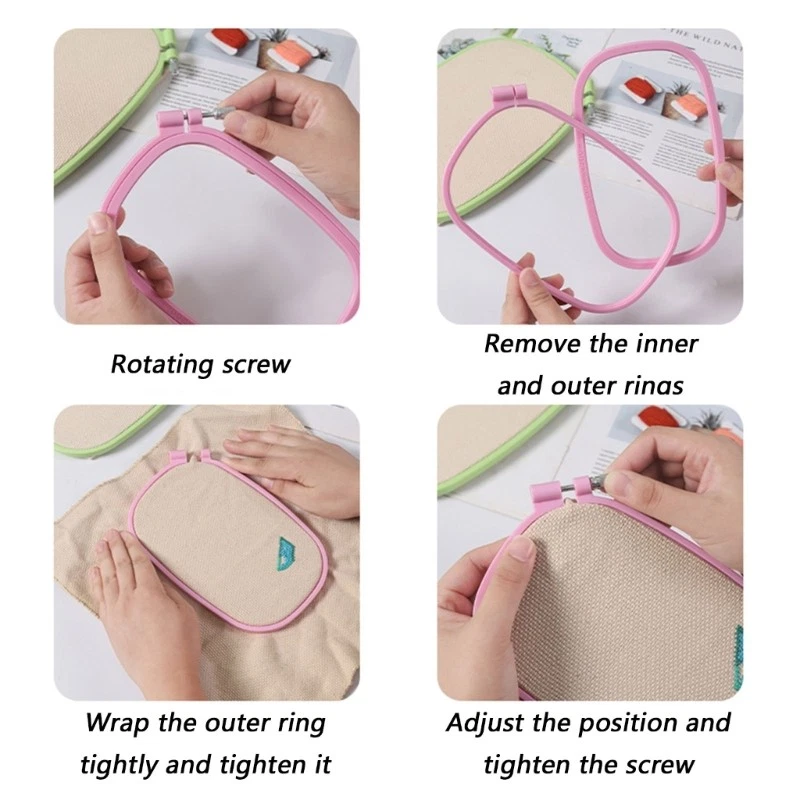 ABS Craft Square Embroidery Hoop for Sewing Projects Kid Safe NonSlip Design - Image 3 of 4