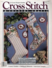 Cross Stitch Country Crafts Magazine Jul-Aug 88 Christmas Stocking Back Issue