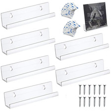 2/6/8PCS Acrylic Vinyl Record Display Stand 12" Wall Mount LP Album Shelf
