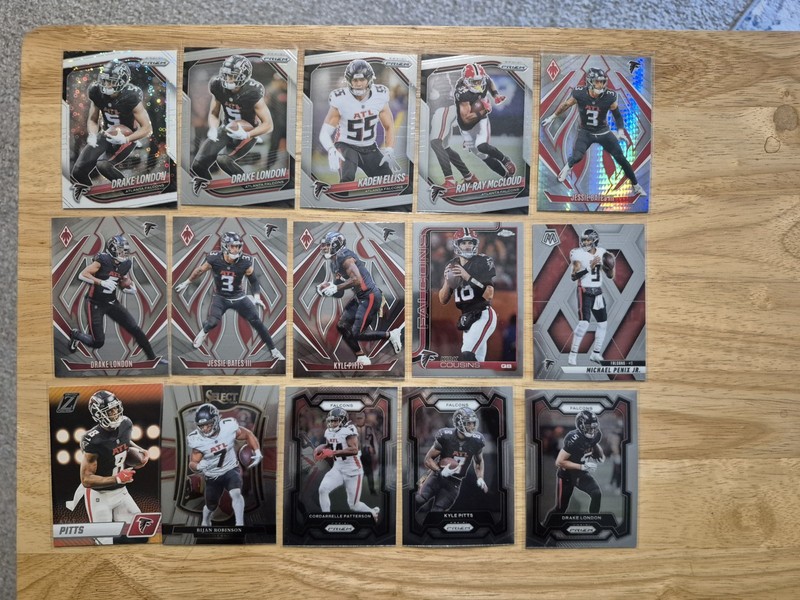 Football 60 Card Lot, Atlanta Falcons, No Duplicates (Robinson, Penix, London)