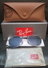 Ray-Ban Adult Unisex RB3548N Hexagonal Flat Lens Silver Frm/Blue Lens Sunglasses