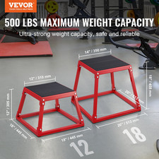 VEVOR Plyometric Jump Box, 12 Inch Plyo Box, Steel Plyometric Platform and Jumpi