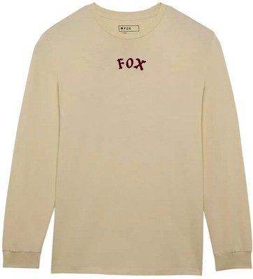 Fox Racing Race Crew Premium Mens Long Sleeve T-Shirt Cream MD