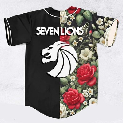 Seven lions flower split rave baseball jersey for edm