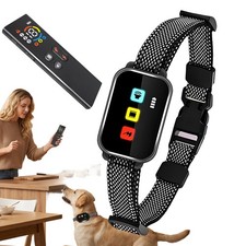 Effective Dog Training Collar with Remote Control Beep Vibration Device Black