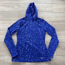 Under Armour ColdGear Womens L Fitted Hoodie Royal Blue Silver Speckle Pullover