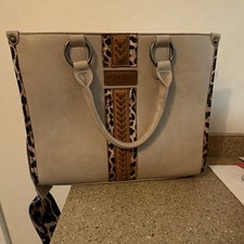 Wrangler Leather Leopard Print Tote Bag Weste...