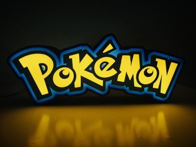 Pokémon LED Logo Lampe Gaming Nachtlicht Handgemacht Gamer Zimmer Deko Geschenk