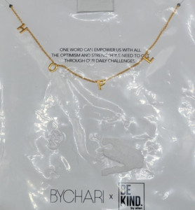 Authentic ByChari x Be Kind By Ellen Gold Plated "HOPE" Station 18" Necklace 2020