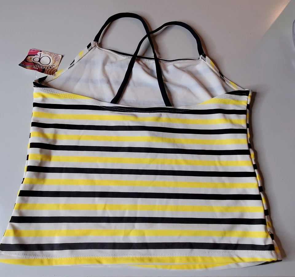 OP Tankini Negro Y Amarillo Niñas 14/16 Traje De Baño Nuevo Con Etiquetas Vacaciones Piscina Playa Foto 2 de 4