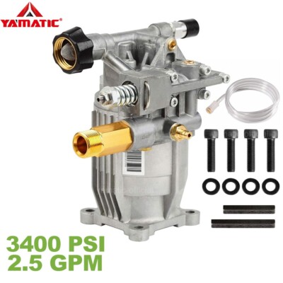 YAMATIC 3/4'' Shaft Horizontal Pressure Washer Pump 3400 PSI 2.5 GPM