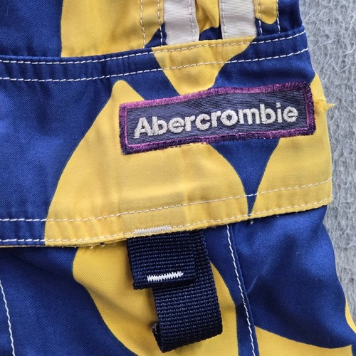 Abercrombie & Fitch Men Swim Shorts L Yellow Floral Polyester Outdoor Beach - Picture 8 of 8