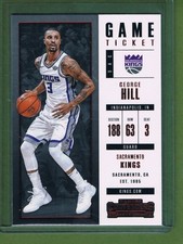 17-18 Panini Contenders Game Ticket Red George Hill #9 Sacramento Kings