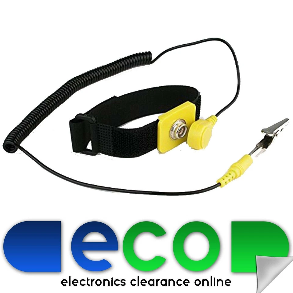 Anti-Static 2m ESD PC Discharge Wristband Wrist Strap / Band Grounding Cable