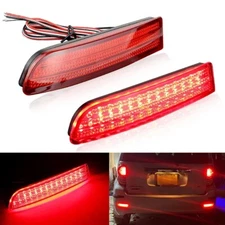 2x Red Lens Rear LED Bumper Reflector Tail Brake Lights For 2008-2014 Scion XD