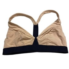 Lively Bralette Womens Size Large Nude Tan Blue Wireless Racerback Unlined Soft
