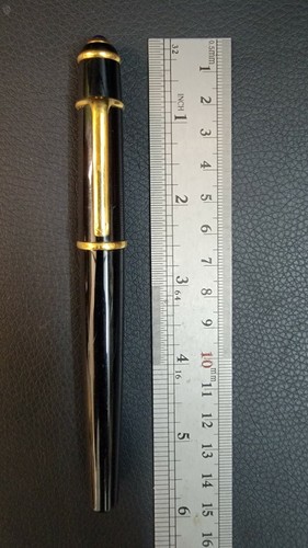 Cartier Diablo De Cartier Black Gold Trim Ballpoint Pen w/ New Black Ink Refill - Picture 6 of 10