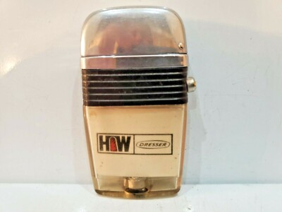 Vintage funktionierendes Scripto Vu Feuerzeug ''H. W. DRESSER INDUSTRIES'' SCHWARZES Band 3279.29