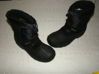 Alpine Design Boots Snow Crusher Leather & Rubber Upper Boy's Size 4 Black