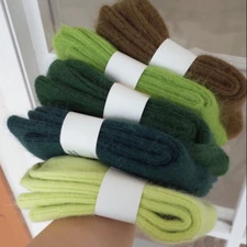 Women 100% Wool Thick Casual Colors Solid Winter Warm Fanshion Crew Socks 3Pairs