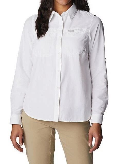 NEW Columbia Women s Silver Ridge Lite Shirt WHITE PLUS SIZE 1X