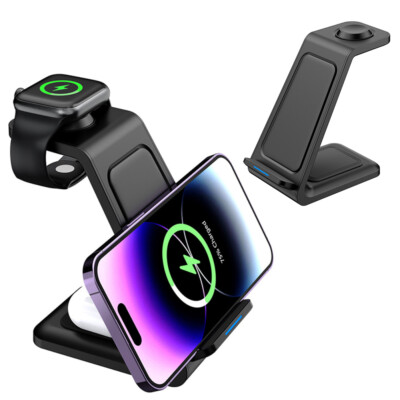 3in1 Wireless Charger 3 in 1 Charging station for iPhones 14 13 12 Watch