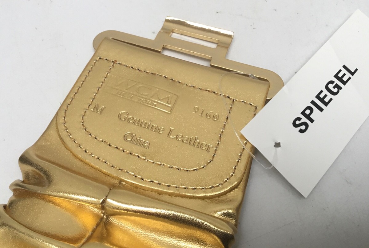 Vintage Space Age Gold Metallic Stretch Leather Belt Cosplay  display picture 2