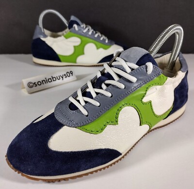 Tory Burch Women's Serif Leather Sneakers, New Ivory/Greenery