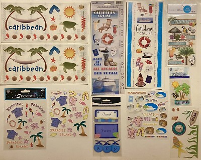 Lot of CARIBBEAN Stickers! Paper House, Recollections, Sandylion, Etc