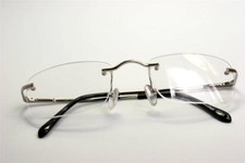Rectangular slim rimless smart looking eye-glasses RX clear lens palin smart