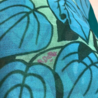 Hermes Cotton Pareo Shawl Stole Scarf Green Leopard Animal Auth Ex