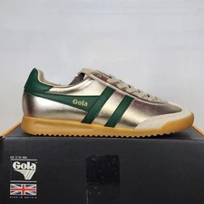 Size 8 - Gola Torpedo Glimmer - Gold / Evergreen - Womens - CLB742