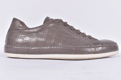 STEFANO RICCI Crocodile Sneakers Schuhe $6600 EU 42 US 9 UK 8 graue Farbe