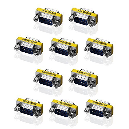 10 X Gender Changer 9 poli connettore seriale RS232 maschio 9 poli Com (N3G)