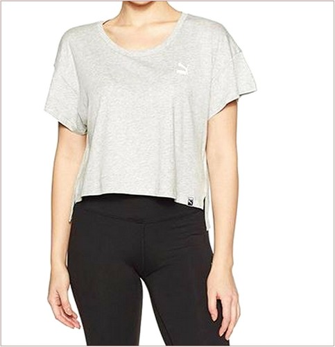 Puma ropa mujer tops Cropped 572482 camiseta gris talla L /42 deporte | eBay