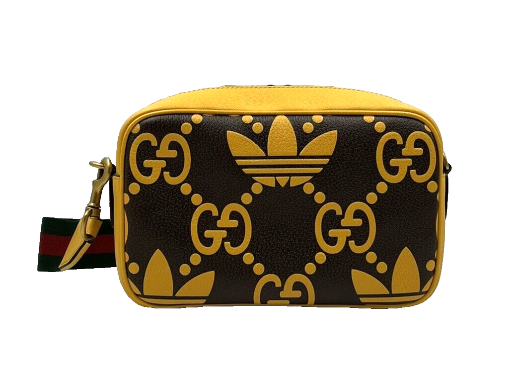 GUCCI X ADIDAS GG Shoulder Bag in Yellow/Brown | eBay GUCCI X ADIDAS GG Shoulder Bag in Yellow/Brown | eBay