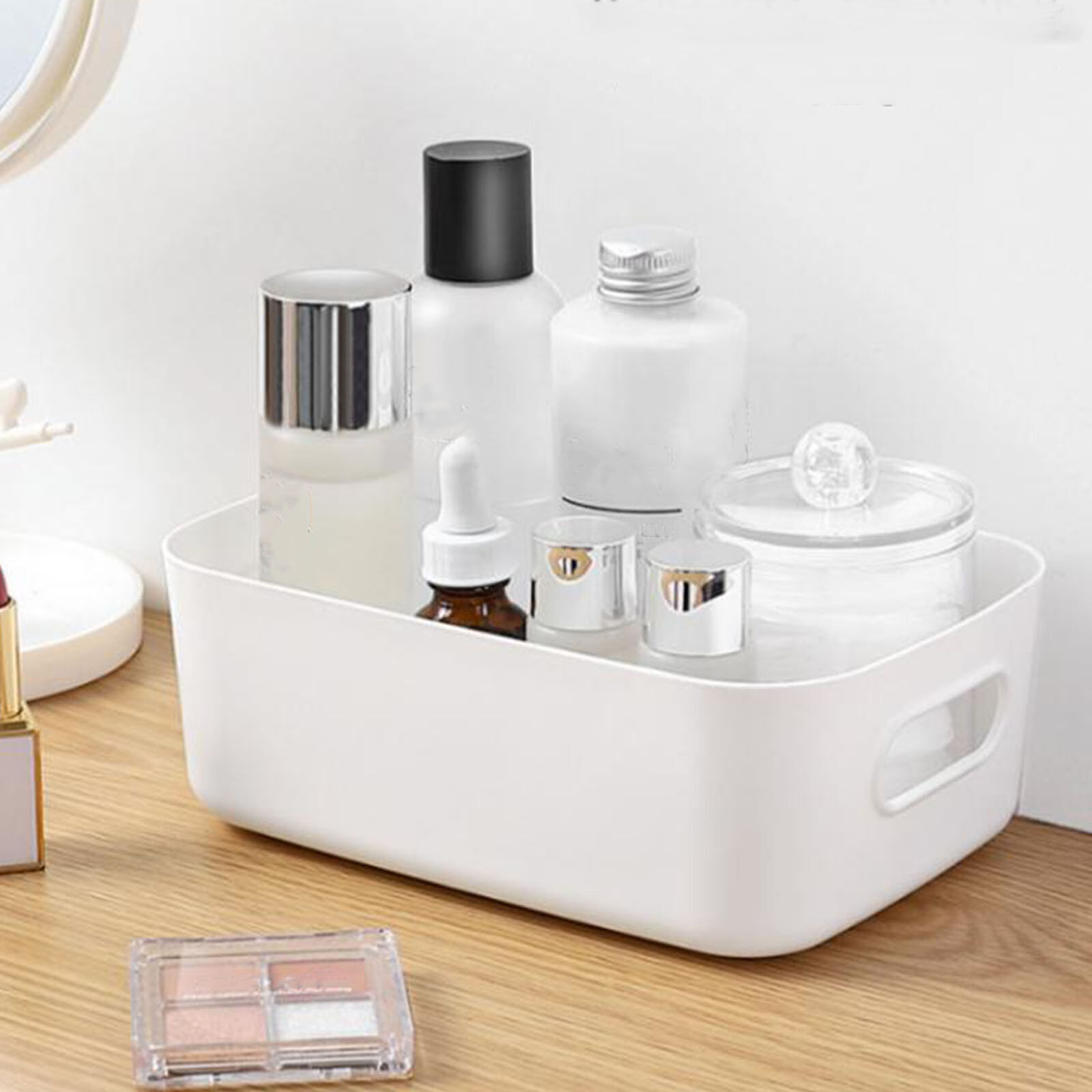 Plastic Storage Basket Large Capacity Comestic Snack Storage Organizer Bins