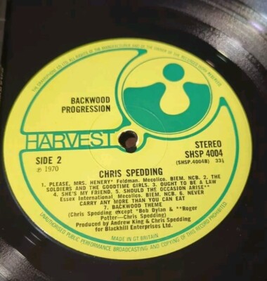 LP クリス・スペディング Backwood Progression OP80144 ODEON /00260 Chris Spedding – Backwood Progression | Releases | Discogs