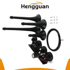 12V / 24V Super Loud 4Trumpet Musical Sound Air Horn Car Truck Train Boat 185db