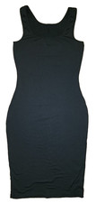 NEW Lagshian Women Sexy Sleeveless Black Midi Bodycon Dress Size M