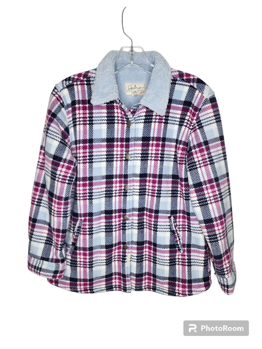 Soho Threads Plaid Shirt Jacket Fleece Lined Girls Size 14/16 | eBay