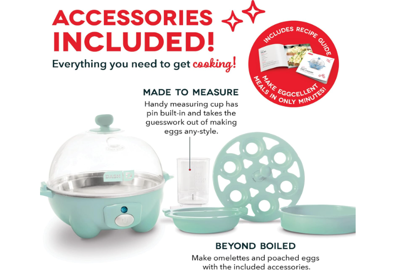 6-Capacity Electric Egg Cooker for Hard Boiled Poached Scrambled Eggs