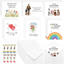 36 Sets Pet Sympathy Cards for Dogs Cats with Envelopes and Stickers, Loss of Do