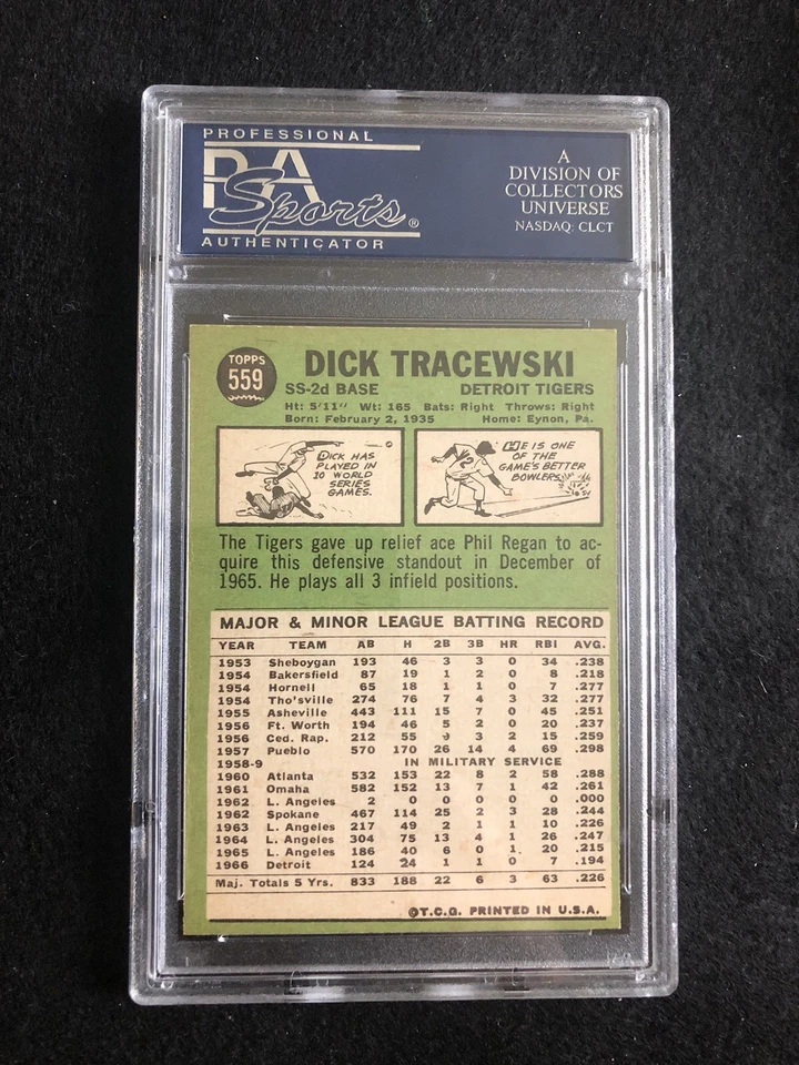 1967 Topps - High # Dick Tracewski #559 PSA 8. Detroit Tigers - Image 2 of 2