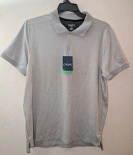 Chaps Golf Core Performance Polo Shirt Mens Size L Gray 4-Way Stretch New